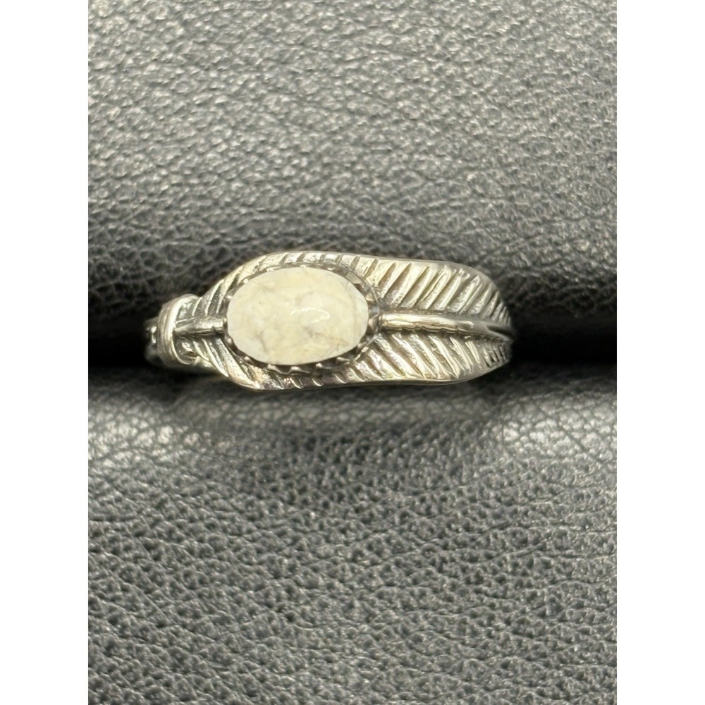 New Condition Sterling Silver White Buffalo Jaspe Ring Size 7 G1